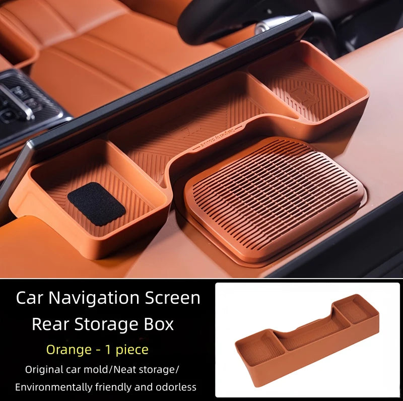 Car Center Console Screen Rear Storage Box Fit for Chery Jetour G700 Auto Navigation Screen Rear Storage Box Car Upgrade Parts.
