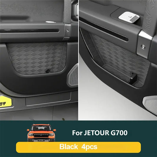 For Jetour G700 2025+ Front Rear Door Storage Mats 4 Doors Leather Mats Waterproof Interior Upgrade Car Accessories.