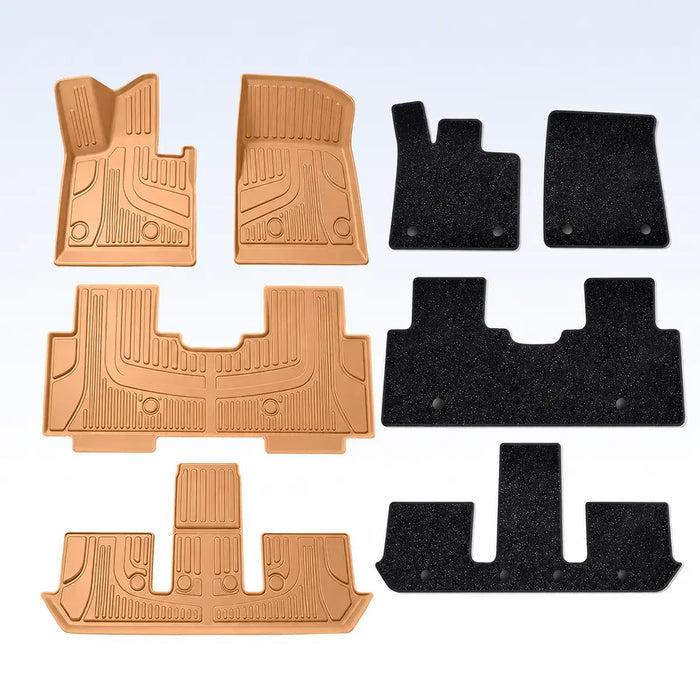 XPENG GX Double-Layer TPE Floor Mats with Removable Carpet Inserts