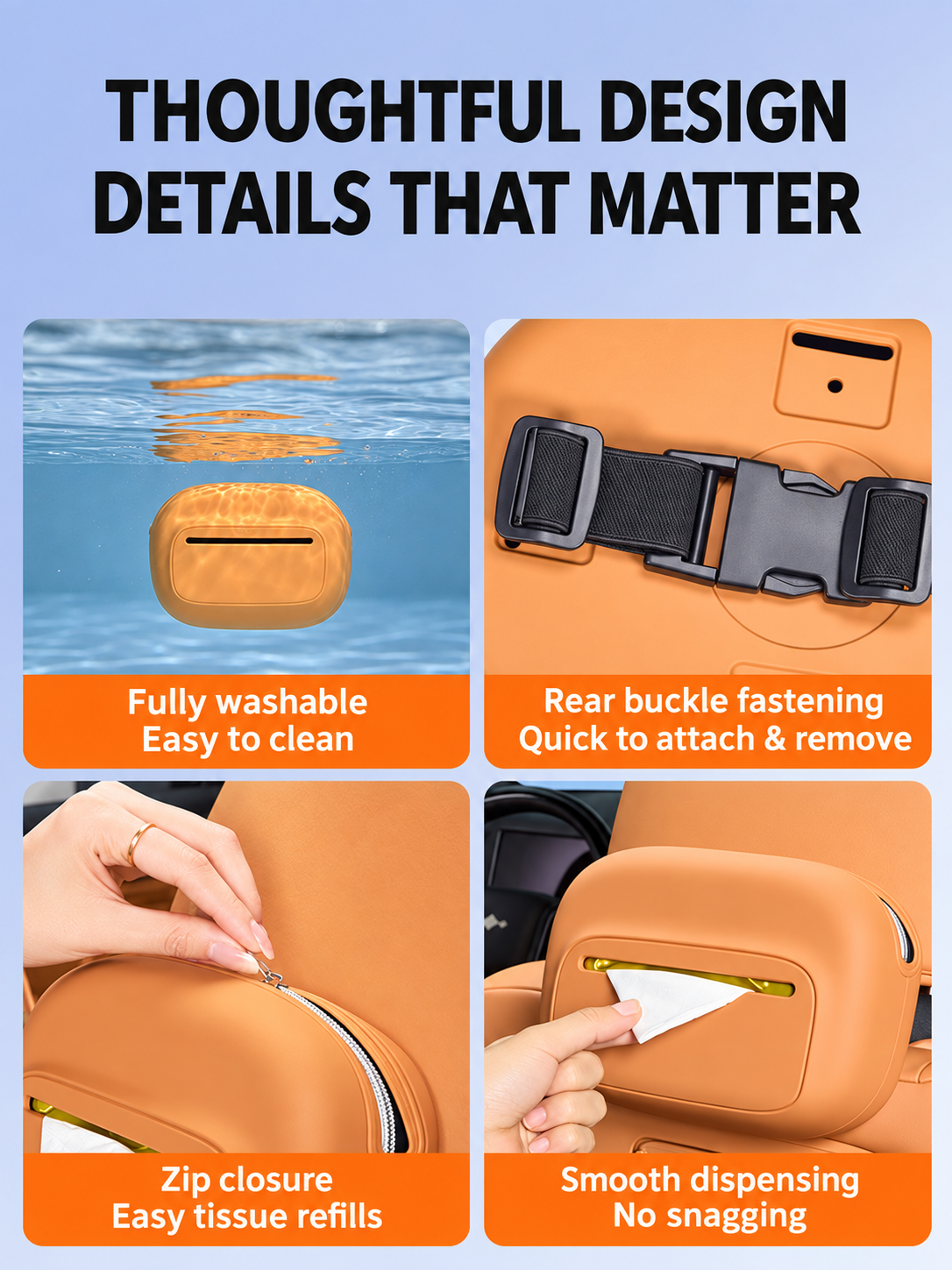 Leopard Titanium 7 ( 2 psc ) silicone tissue box for modifying car seat rear center console hanging tissue box interior.