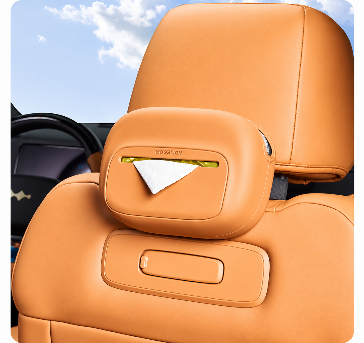 Leopard Titanium 7 ( 2 psc ) silicone tissue box for modifying car seat rear center console hanging tissue box interior.