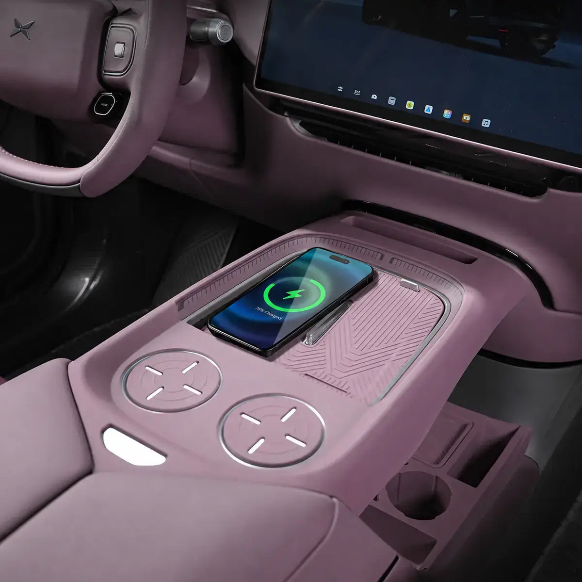 XPENG GX Center Console Wireless Charging & Cup Holder Silicone Mat