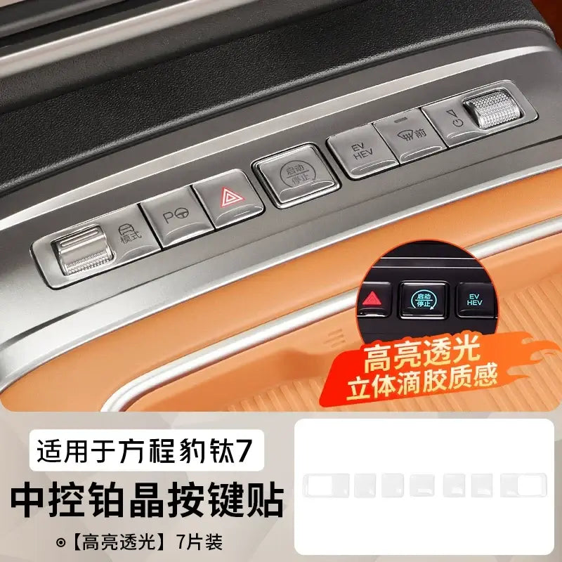 Leopard Titanium 7 center console button sticker, door panel adhesive protective film | 1688 Store UAE