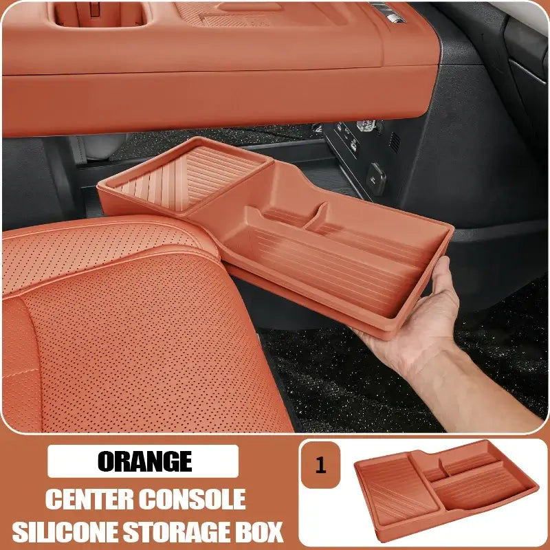 For BYD Leopard 7 Titanium 7 Divided Compartment Concealed Interior Mod Accessory Under Center Console Silicone Storage Box | 1688 Store UAE
