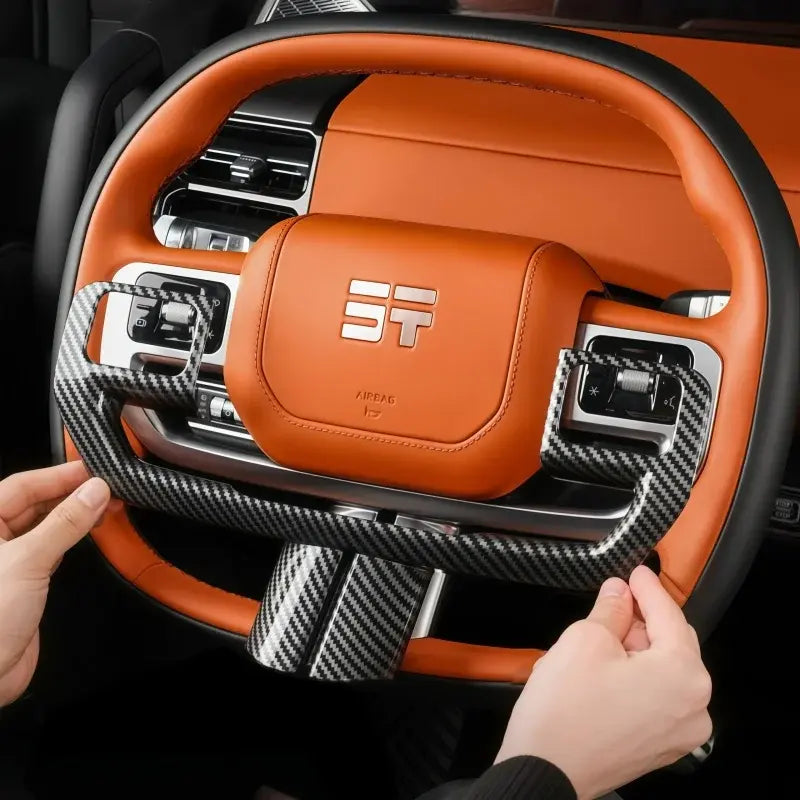 Fit for Jetour Zongheng G700 Automobile Steering Wheel Carbon Fiber Texture Decorative Frame Automobile Interior Accessories | 1688 Store UAE