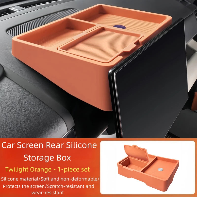Car Screen Rear Silicone Storage Box Fit for BYD Leopard 7 Titanium 7 Auto Dashboard Multi-functional Storage Box Upgrade Parts.
