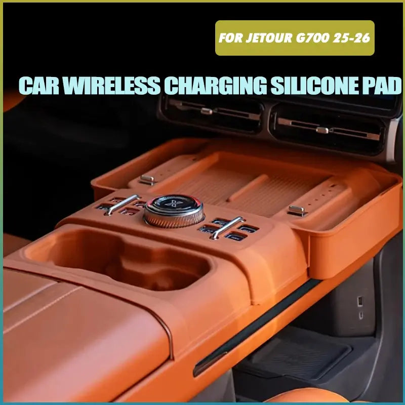 Car Central Control Water Cup Pad Fit for JETOUR G700 2025 2026 Car Wireless Charging Silicone Pad Modified Interior Accessories | 1688 Store UAE
