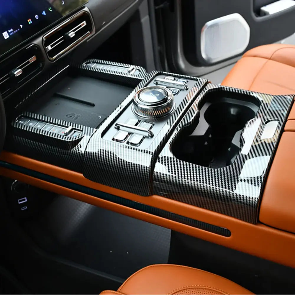 Car Central Control Gear Panel ABS Carbon Fiber Interior Modification Accessories Fit For Jetour G700 2025 2026 | 1688 Store UAE
