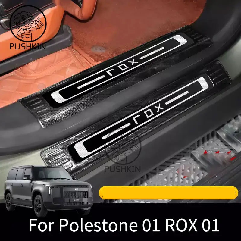 Stainless Steel Door Sill Guards for Polestones 01 Rox 01 2025 2026Custom Welcome Pedal Anti-Scratch Trunk Scuff Plate Accessory | 1688 Store UAE