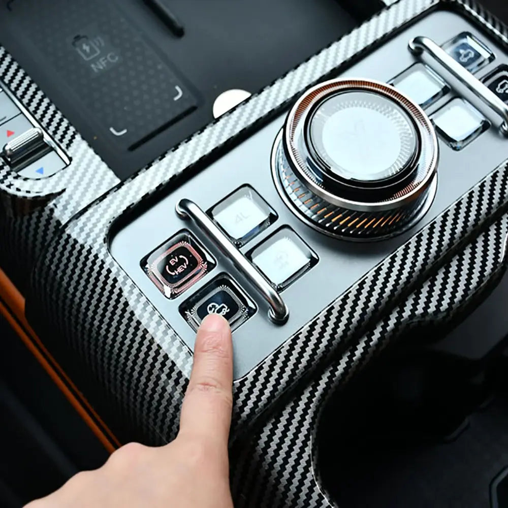 Car Central Control Gear Panel ABS Carbon Fiber Interior Modification Accessories Fit For Jetour G700 2025 2026 | 1688 Store UAE