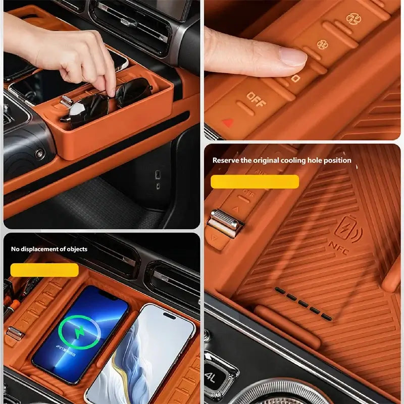 For JETOUR G700 2025+ Center Console Wireless Charging Silicone Protective Mat Storage Box Anti-slip Car Accessories | 1688 Store UAE