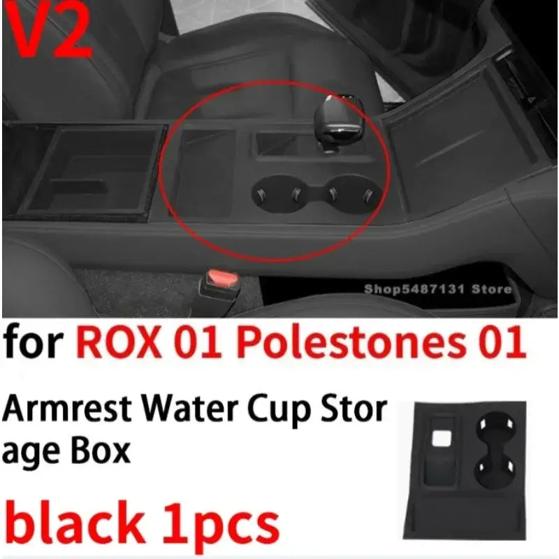 Center Control Storage Box Wireless Charging Panel Armrest Water Cup Storage Box for ROX 01 Polestones 01 Accessories 2023-2025 | 1688 Store UAE