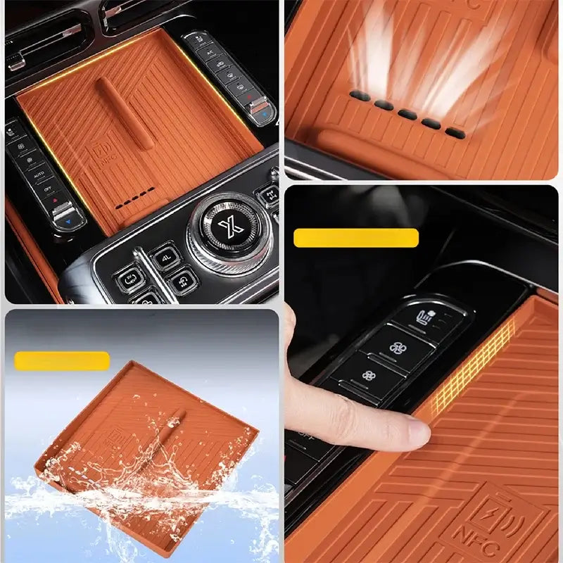 For JETOUR G700 2025+ Center Console Wireless Charging Pad Silicone Anti-slip Mat Protective Mat Dustproof Car Accessories | 1688 Store UAE