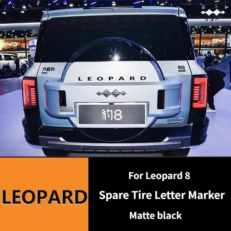 set 2 pic's Leopard 8 2024 2025 Front Hood logo Letter Decal Kit Rear Spare Tire | 1688 Store UAE