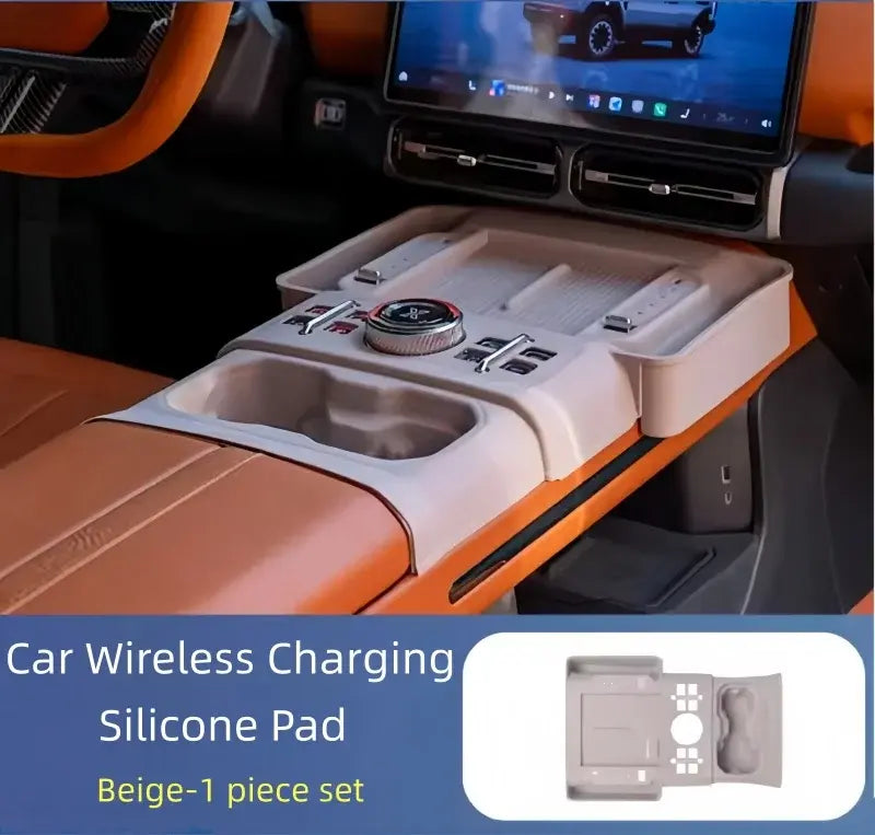 Car Central Control Water Cup Pad Fit for JETOUR G700 2025 2026 Car Wireless Charging Silicone Pad Modified Interior Accessories | 1688 Store UAE