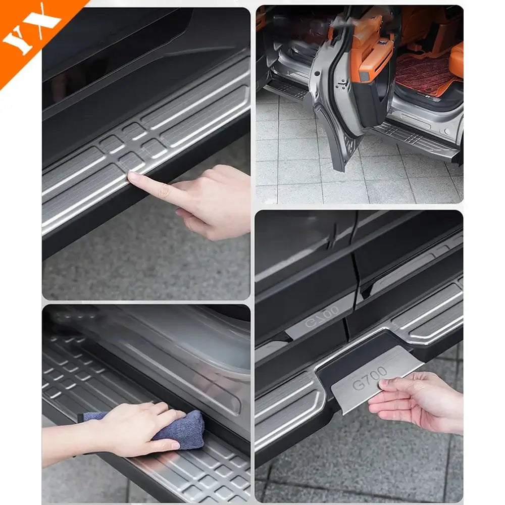 For Jetour G700 accessories 2025 2026 Car Side Step Cover Panel Sticker Modified Stainless Steel Door Sill Strip Trim | 1688 Store UAE
