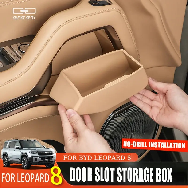 for BYD Leopard 8 Car Door Storage Box| Custom Modified Silicone Organizer| Non-Slip Door Slot Interior Upgrade| Plug & Play.