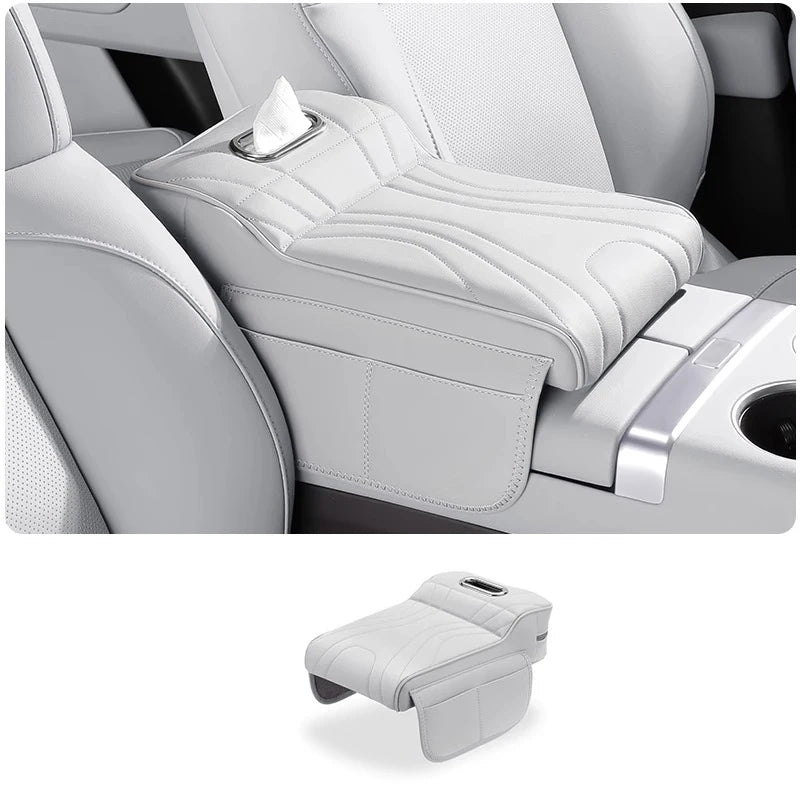 Armrest Box Pad for Polestones 01 ROX 01 2024 Protective Cover Height-Enhancing Cushion Built-in Tissue Holder Accessory.
