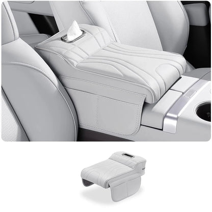 Armrest Box Pad for Polestones 01 ROX 01 2024 Protective Cover Height-Enhancing Cushion Built-in Tissue Holder Accessory.