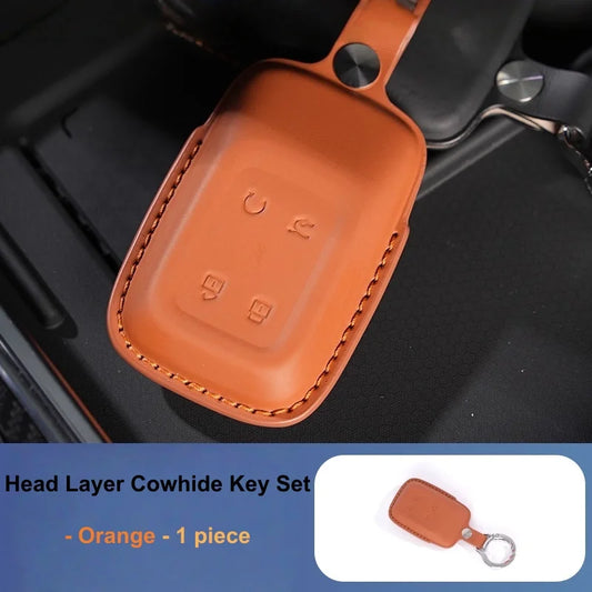 Fit for Jetour Zongheng G700 Automobile All Inclusive Protective Head Layer Cowhide Key Set Automobile Exterior Accessories.