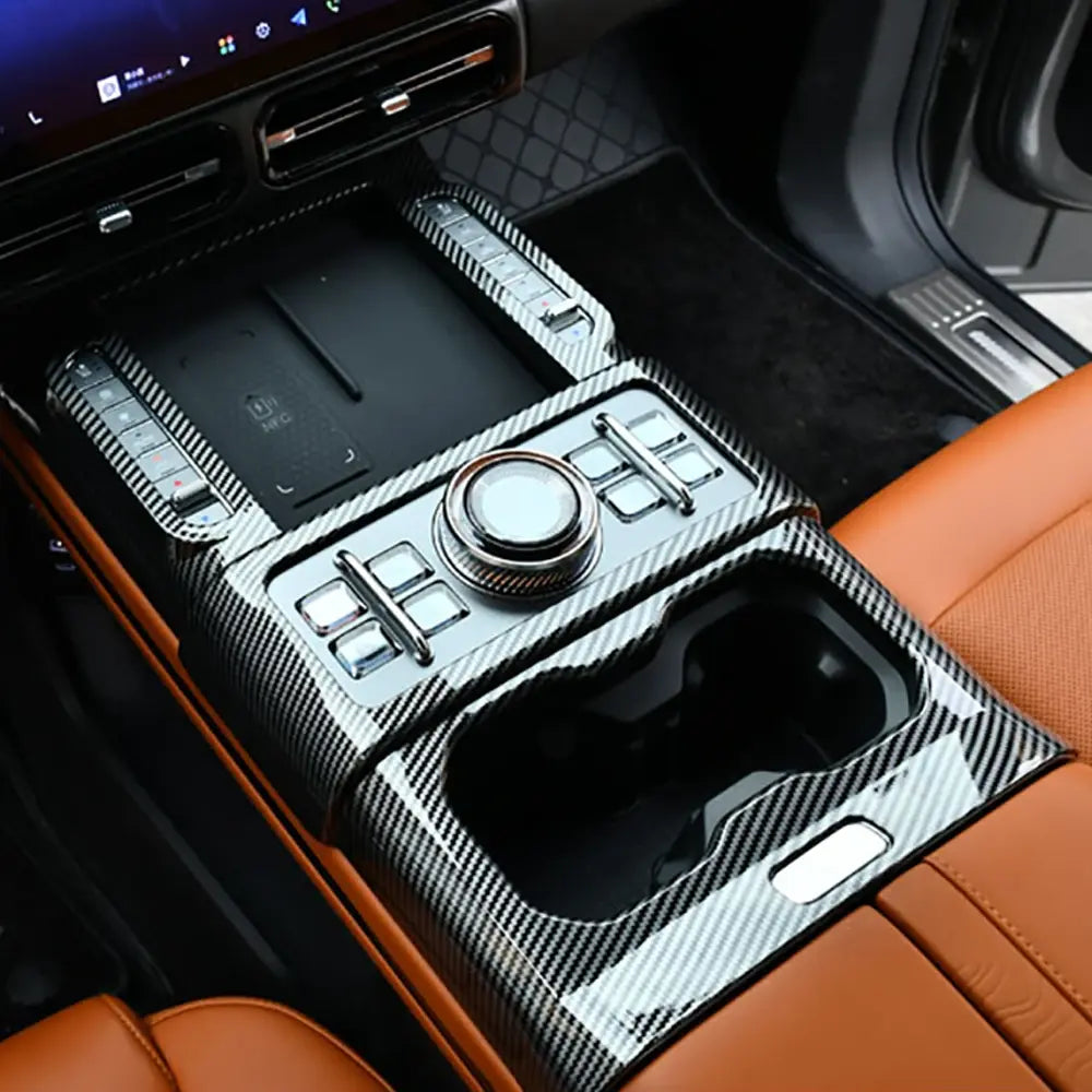 Car Central Control Gear Panel ABS Carbon Fiber Interior Modification Accessories Fit For Jetour G700 2025 2026 | 1688 Store UAE