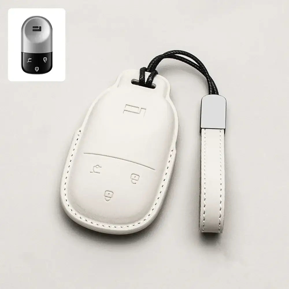 Car Leather Key Fob Cover For BAIC Jishi Polestone 01 Rox 01 2023-2025 Remote Cover Case Shell Keychain Ring Holder Accessories | 1688 Store UAE