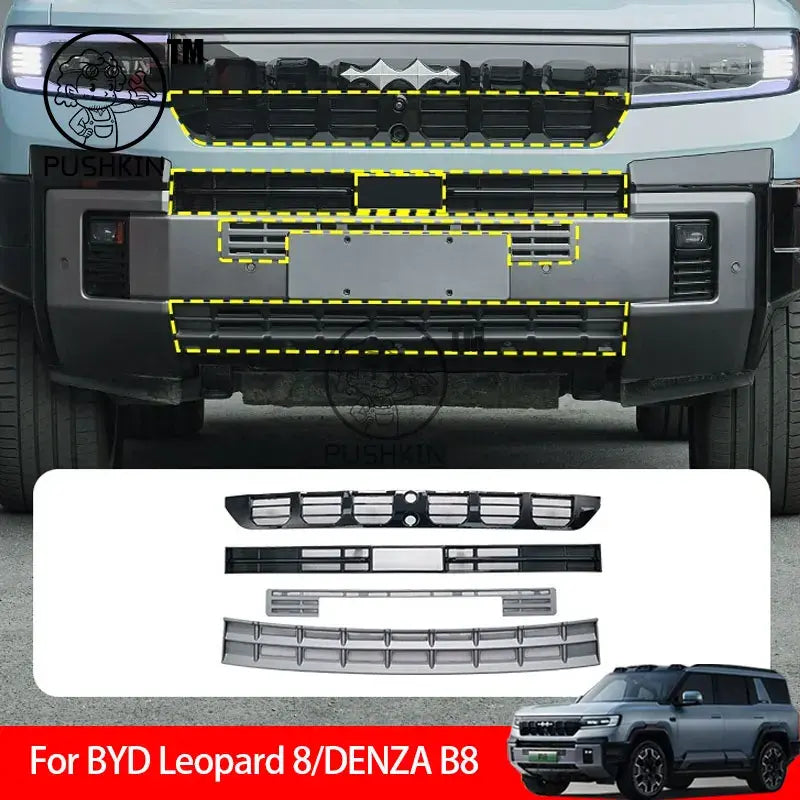 For BYD Leopard 8 DENZA B8 Car Styling Insect Proof Net Protective Cover Front Bumper Dust-proof Grille Cover Auto Accessories.