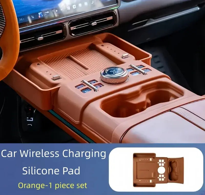 Car Central Control Water Cup Pad Fit for JETOUR G700 2025 2026 Car Wireless Charging Silicone Pad Modified Interior Accessories.