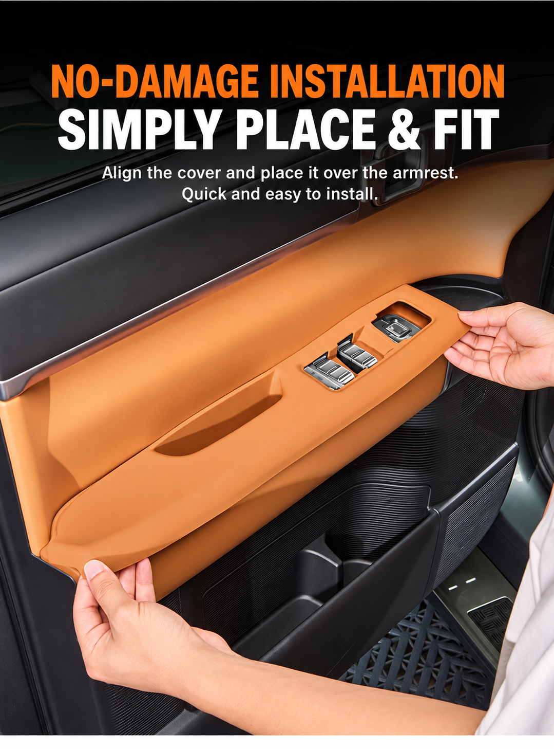 ( 4 psc ) Leopard Titanium 7 car door armrest protective pads and center console