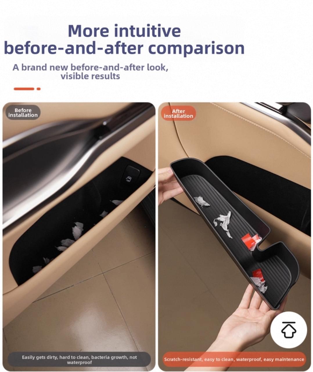 Leopard 8 Car Door Storage Box Mat Tpe Door Slot Storage Protection Mat Silicone.